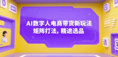 AI数字人电商带货新玩法，矩阵打法，精进选品-秦汉日记