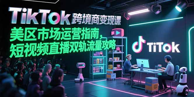 TikTok跨境电商变现课，美区市场运营指南，短视频直播双轨流量攻略-秦汉日记