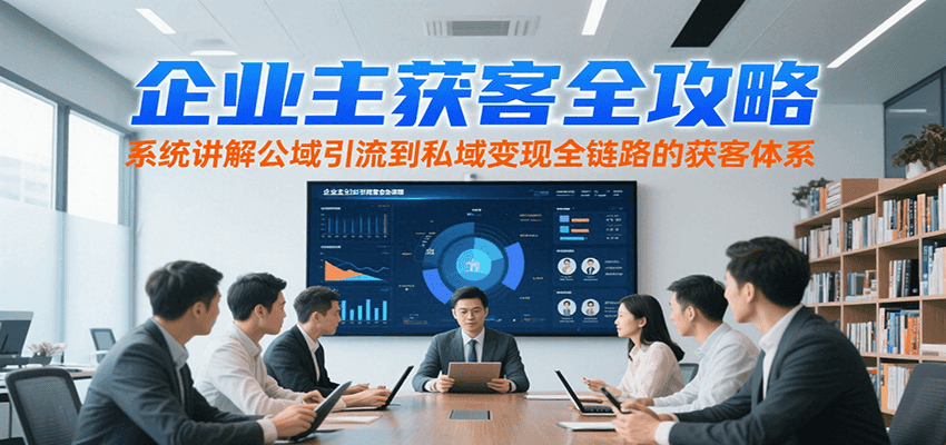 企业主获客全攻略，系统讲解公域引流到私域变现全链路的获客体系-秦汉日记