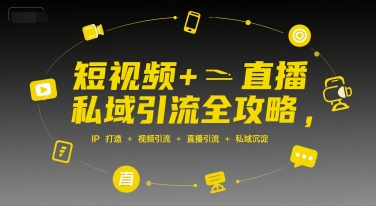 短视频+直播私域引流全攻略，IP打造 +视频引流 +直播引流 +私域沉淀-秦汉日记