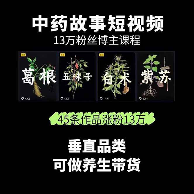 图片[1]-中药文化赛道：溯源故事开发，AI工具实战，平台运营，全方位解锁中医流量变现新路径-九零网创