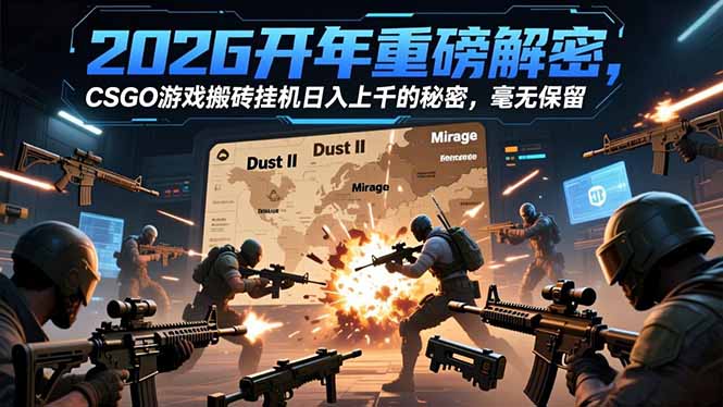 2026开年重磅解密，CSGO游戏搬砖挂机日入上千的秘密，毫无保留-九零网创