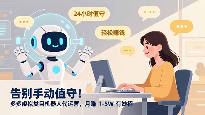 告别手动值守！多多虚拟类目机器人代运营，月赚 1-5W 有妙招-九零网创