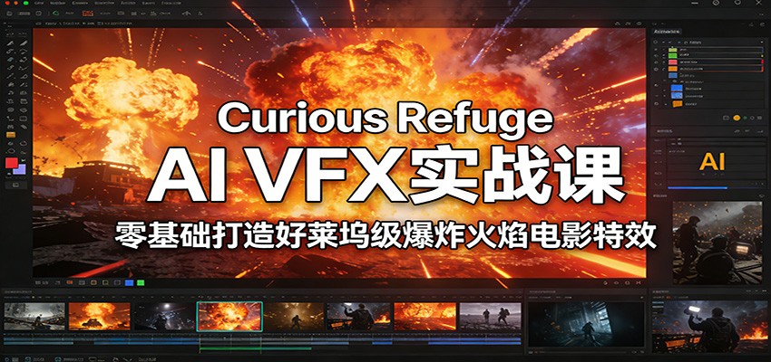Curious Refuge AI VFX实战课，零基础打造好莱坞级爆炸火焰电影特效-九零网创