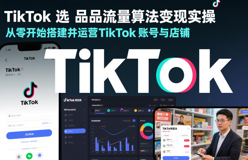 TikTok选品流量算法变现实操，从零开始搭建并运营TikTok账号与店铺-九零网创