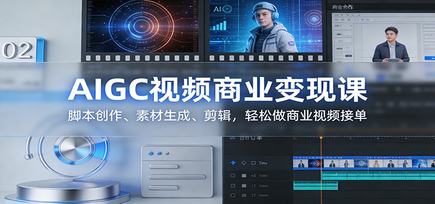 AIGC视频商业变现课：脚本创作、素材生成、剪辑，轻松做商业视频接单-九零网创