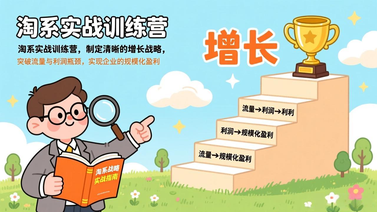 淘系实战训练营，制定清晰的增长战略，突破流量与利润瓶颈，实现企业的规模化盈利-九零网创