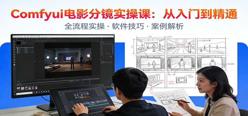 ComfyUI电影分镜实操课：分镜一致性，全流程AI视频制作，零基础也能做专业分镜-九零网创