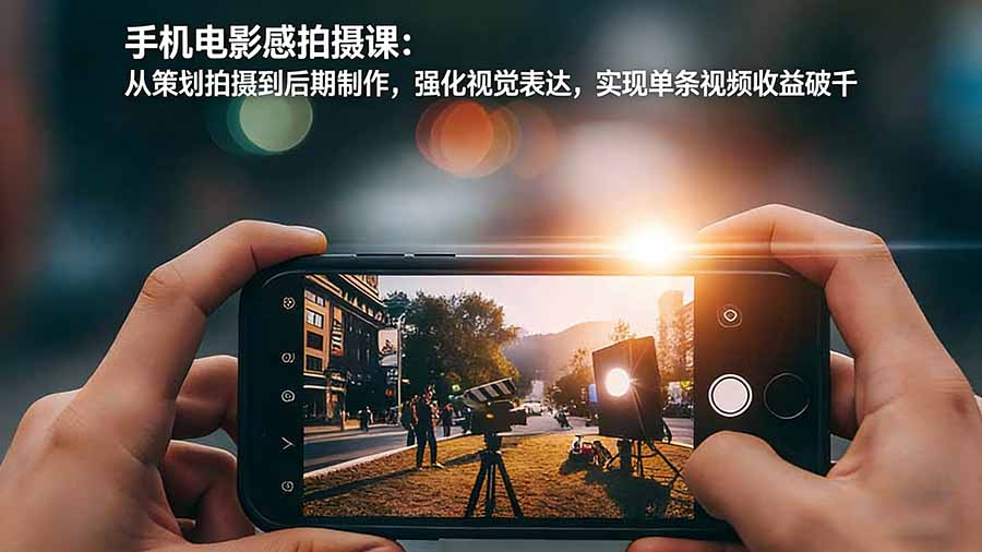 手机电影感拍摄课：从策划拍摄到后期制作，强化视觉表达，实现单条视频收益破千-九零网创