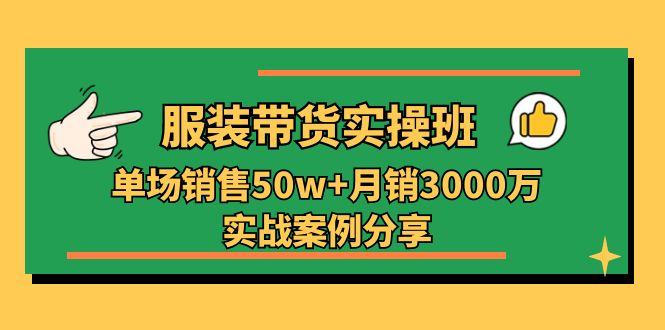 （11071期）服装带货实操培训班：单场销售50w+月销3000万实战案例分享（27节）-九零网创