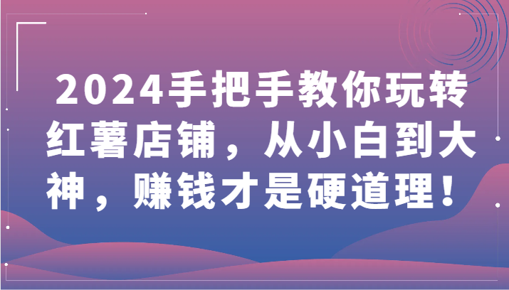 2024手把手教你玩转红薯店铺，从小白到大神，赚钱才是硬道理！-九零网创