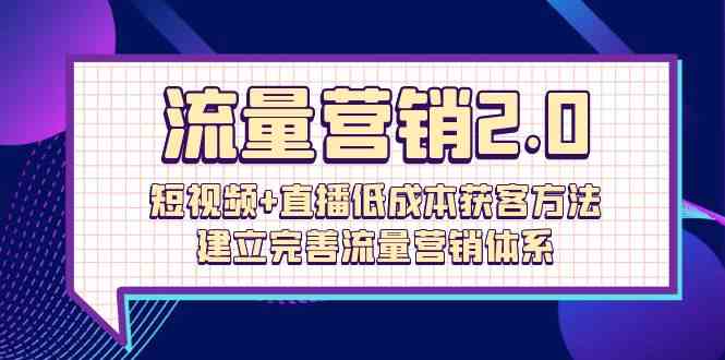 （10114期）流量-营销2.0：短视频+直播低成本获客方法，建立完善流量营销体系（72节）-九零网创
