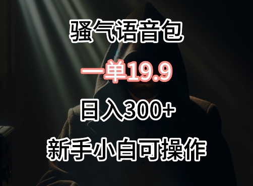 0成本卖骚气语音包，一单19.9.日入300+-九零网创