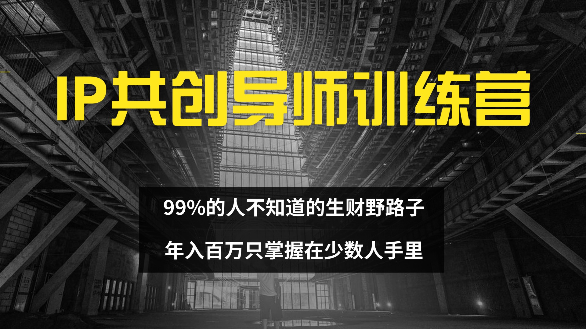 （12504期）IP共创导师训练营 99%的人不知道的生财野路子 只掌握在少数人手里-九零网创