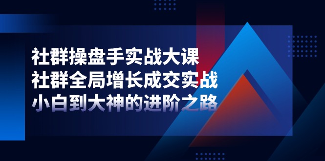 （11058期）社群-操盘手实战大课：社群 全局增长成交实战，小白到大神的进阶之路-九零网创