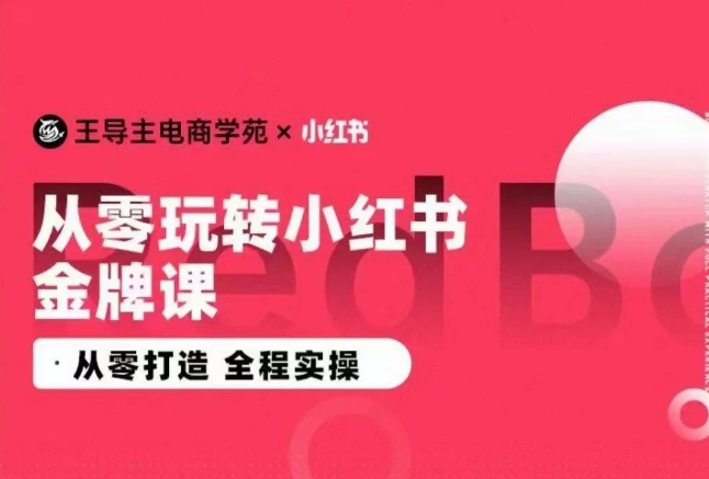 王导主·小红书电商运营实操课，​从零打造  全程实操-九零网创