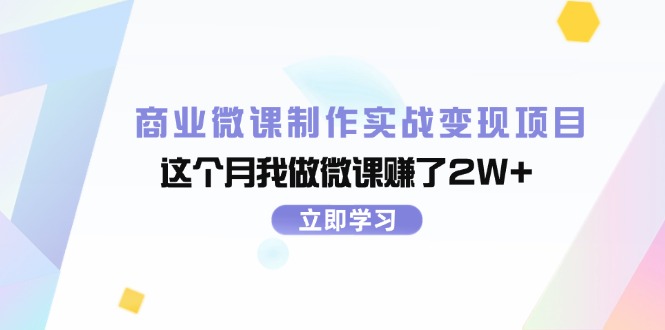 （11959期）商业微课制作实战变现项目，这个月我做微课赚了2W+-九零网创