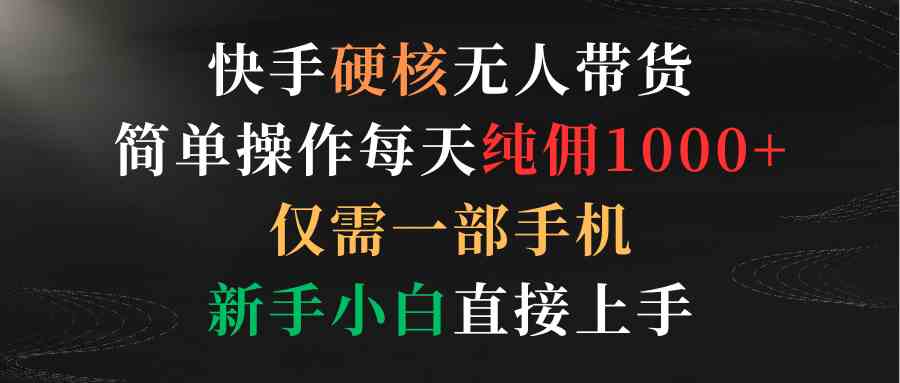 （9475期）快手硬核无人带货，简单操作每天纯佣1000+,仅需一部手机，新手小白直接上手-九零网创