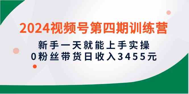 （10157期）2024视频号第四期训练营，新手一天就能上手实操，0粉丝带货日收入3455元-九零网创