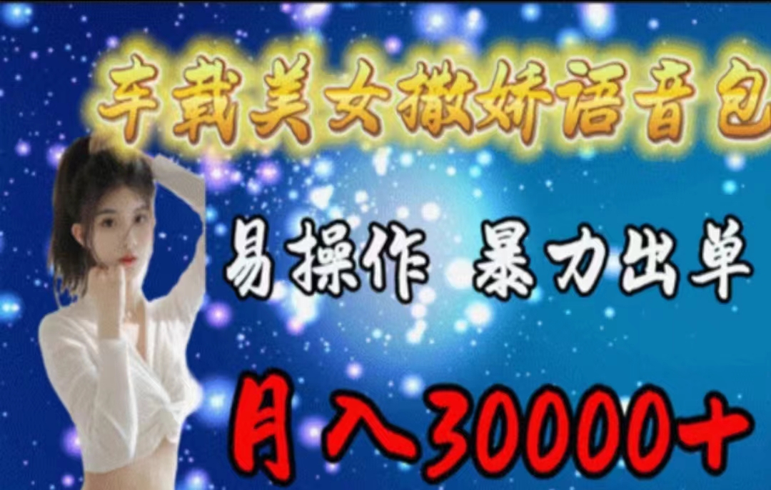 （11249期）车载美女撒娇语音包，执行就出单，月入3000＋，小白看完课程就能马上实操-九零网创
