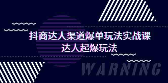抖商达人渠道爆单玩法实操课，达人起爆玩法（29节课-九零网创