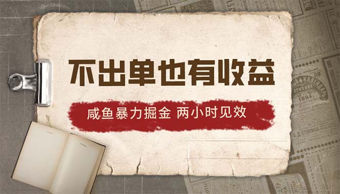 （10562期）2024咸鱼暴力掘金，不出单也有收益，两小时见效，当天突破500+-九零网创