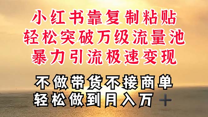 （11139期）深层揭秘小红书，靠复制粘贴，一周突破万级流量池，无脑搬运，暴力引流…-九零网创