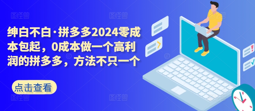 拼多多2024零成本包起，0成本做一个高利润的拼多多，方法不只一个-九零网创