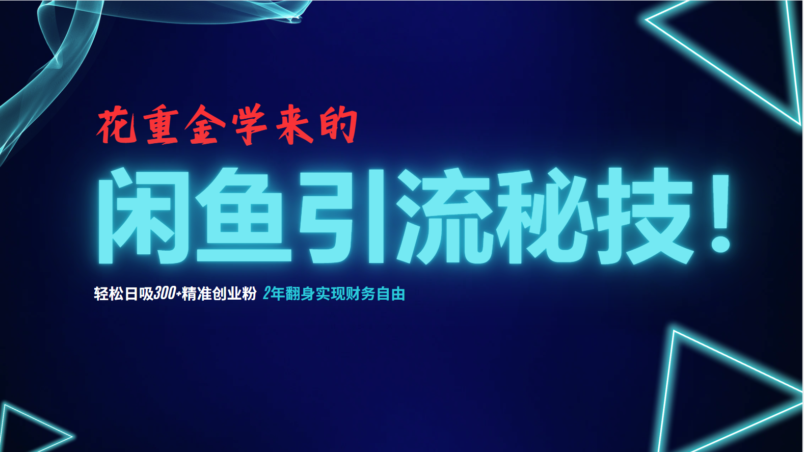 （12887期）花重金学来的闲鱼引流秘技！轻松日吸300+精准创业粉，每天躺赚5000+，2…-九零网创