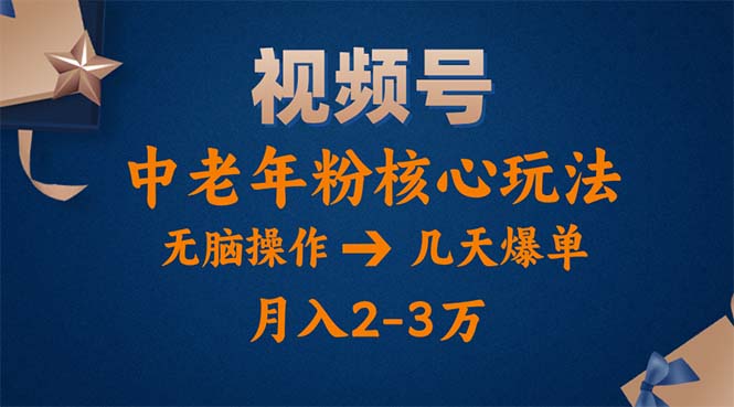 （11288期）视频号火爆玩法，高端中老年粉核心打法，无脑操作，一天十分钟，月入两万-九零网创