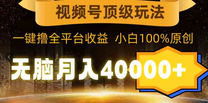 （9281期）视频号顶级玩法，无脑月入40000+，一键撸全平台收益，纯小白也能100%原创-九零网创