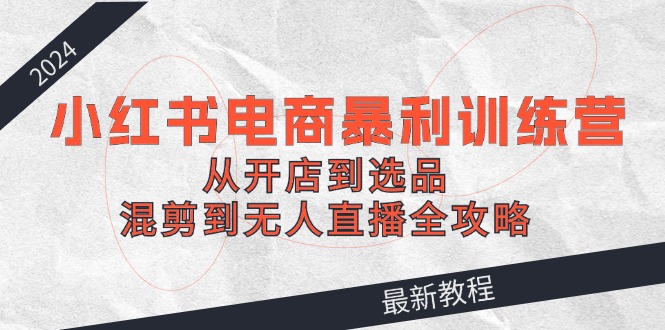 （12361期）2024小红书电商暴利训练营：从开店到选品，混剪到无人直播全攻略-九零网创