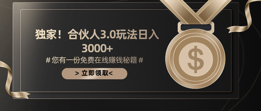 （10727期）游戏合伙人3.0，日入3000+，无限扩大的蓝海项目-九零网创