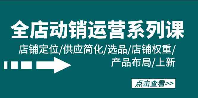 （9845期）全店·动销运营系列课：店铺定位/供应简化/选品/店铺权重/产品布局/上新-九零网创