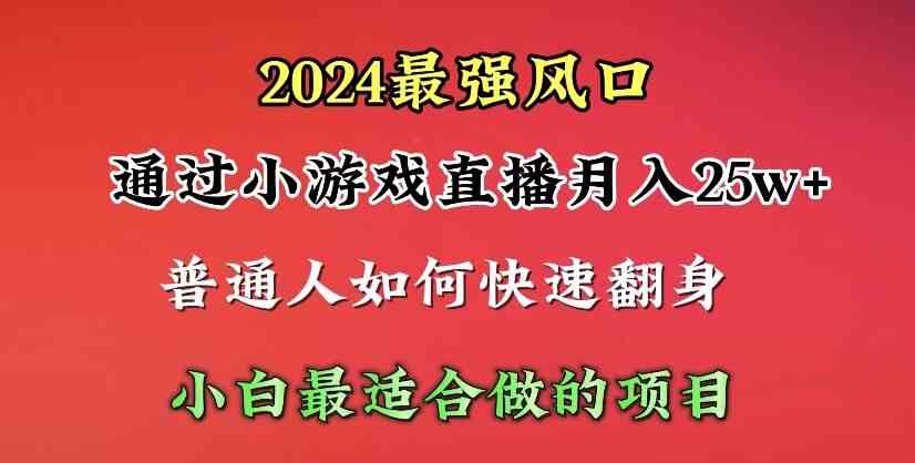 （10020期）2024年最强风口，通过小游戏直播月入25w+单日收益5000+小白最适合做的项目-九零网创