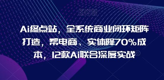Ai终点站，全系统商业闭环矩阵打造，帮电商、实体降70%成本，12款Ai联合深度实战【0906更新】-九零网创