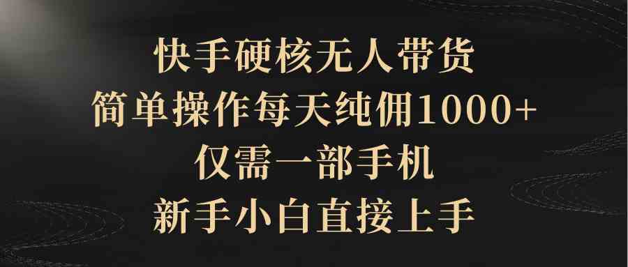 （9861期）快手硬核无人带货，简单操作每天纯佣1000+,仅需一部手机，新手小白直接上手-九零网创