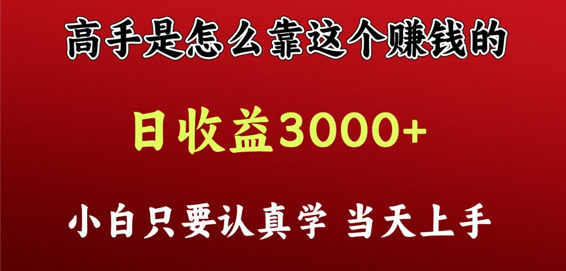 看高手是怎么赚钱的，一天收益至少3000+以上，小白当天上手-九零网创