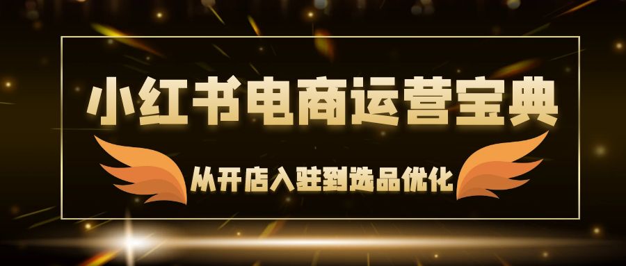 （12497期）小红书电商运营宝典：从开店入驻到选品优化，一站式解决你的电商难题-九零网创