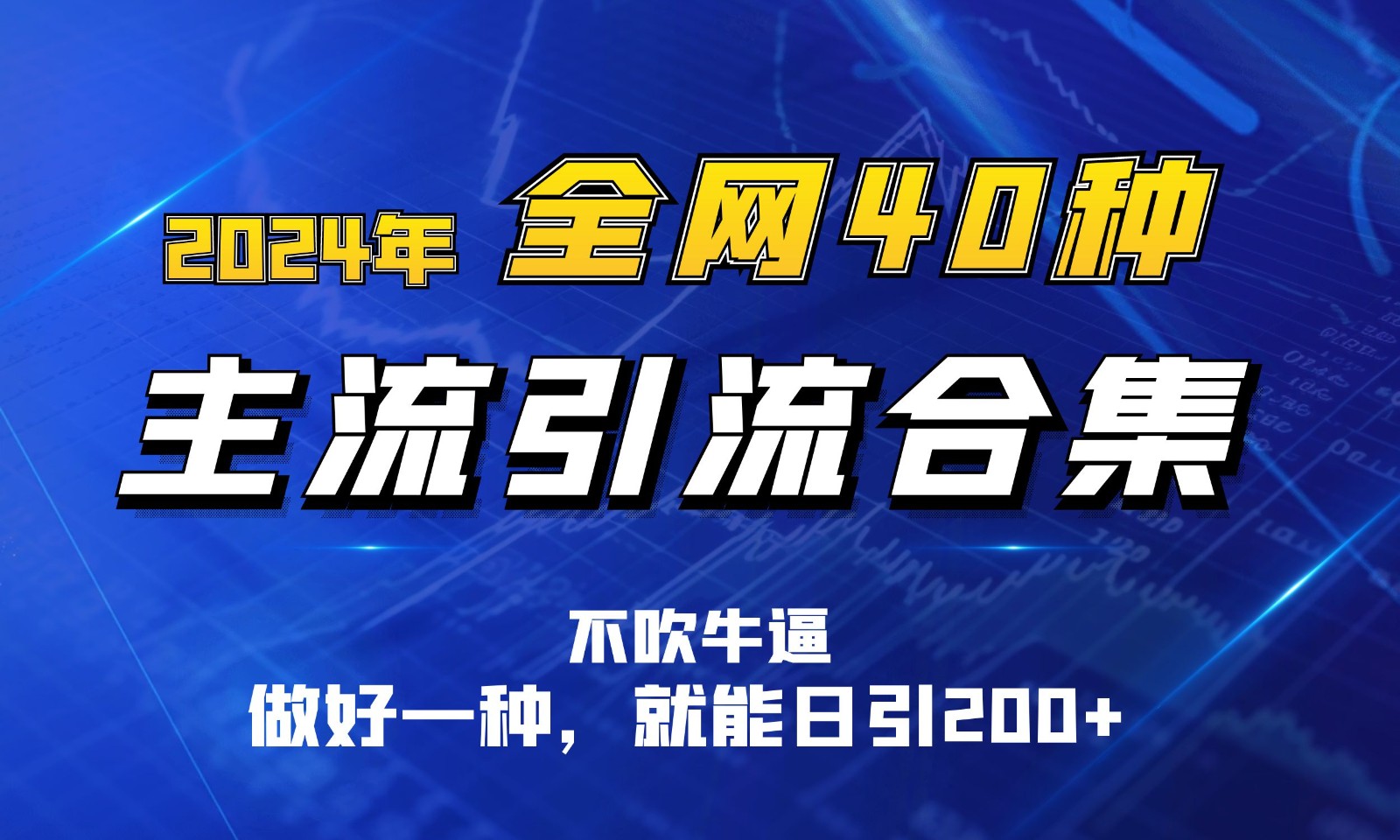 2024年全网40种暴力引流合计，做好一样就能日引100+-九零网创