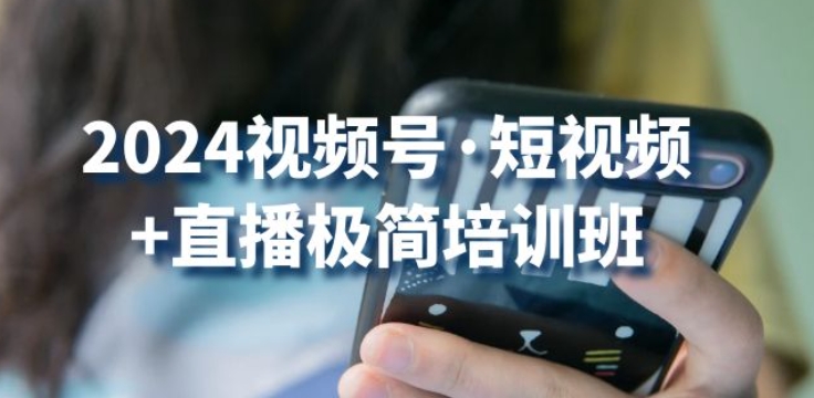 2024视频号·短视频+直播极简培训班：抓住视频号风口，流量红利-九零网创