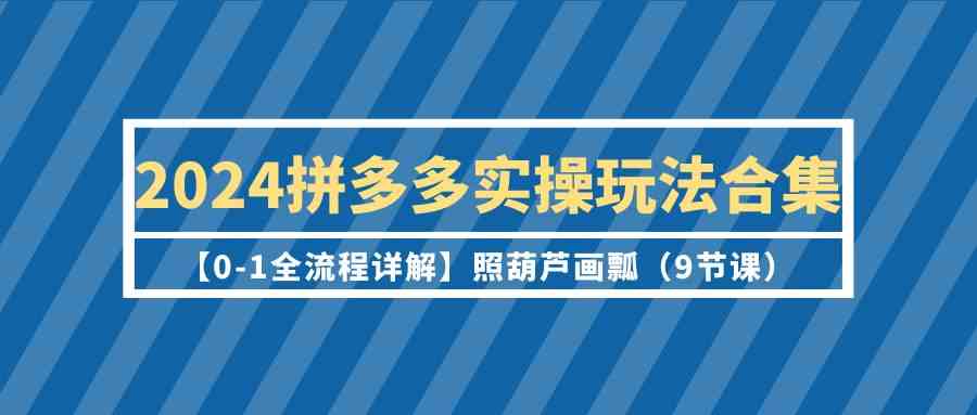 2024拼多多实操玩法合集【0-1全流程详解】照葫芦画瓢（9节课）-九零网创