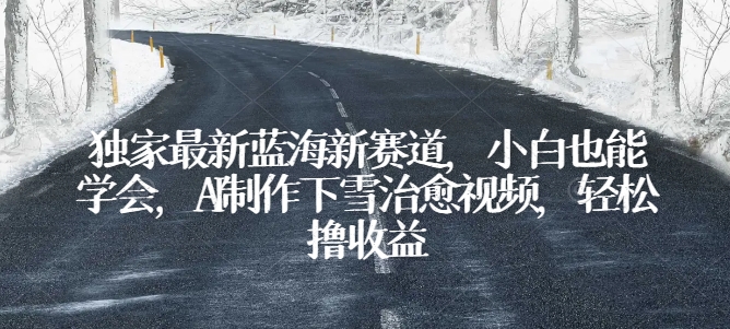 独家最新蓝海新赛道，小白也能学会，AI制作下雪治愈视频，轻松撸收益-九零网创