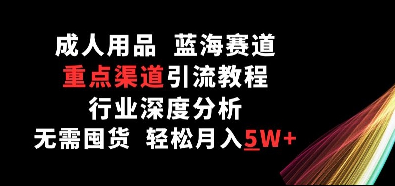 成人用品，蓝海赛道，重点渠道引流教程，行业深度分析，无需囤货，轻松月入5W+-九零网创