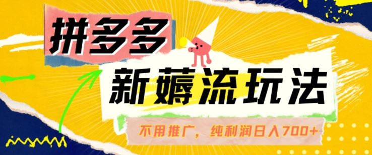 拼多多最新薅流玩法，无需开车推广，纯靠自然流吃饭-单纯赚50+利润，日入700+【揭秘】-九零网创