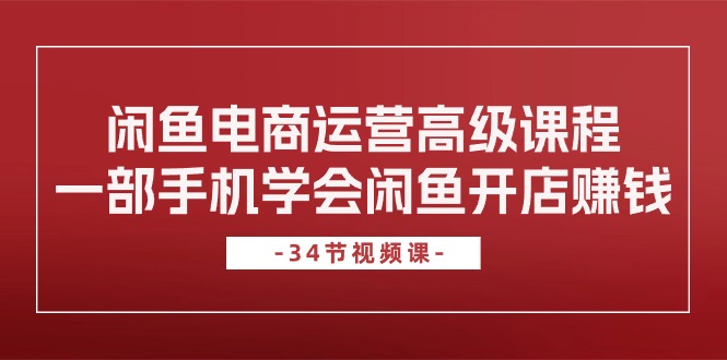 （10686期）闲鱼电商运营高级课程，一部手机学会闲鱼开店赚钱（34节课）-九零网创