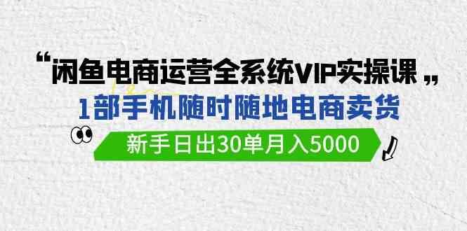 （9547期）闲鱼电商运营全系统VIP实战课，1部手机随时随地卖货，新手日出30单月入5000-九零网创
