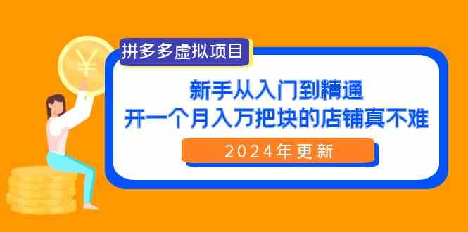 （9744期）拼多多虚拟项目：入门到精通，开一个月入万把块的店铺 真不难（24年更新）-九零网创