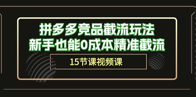 拼多多竞品截流玩法，新手也能0成本精准截流（15节课）-九零网创