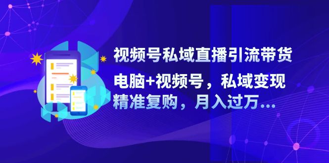 （12249期）视频号私域直播引流带货：电脑+视频号，私域变现，精准复购，月入过万…-九零网创